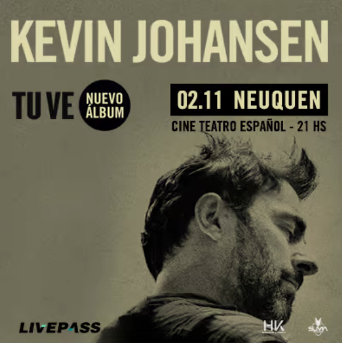 Flyer del show de Kevin Johansen en Provincia del Neuquén.