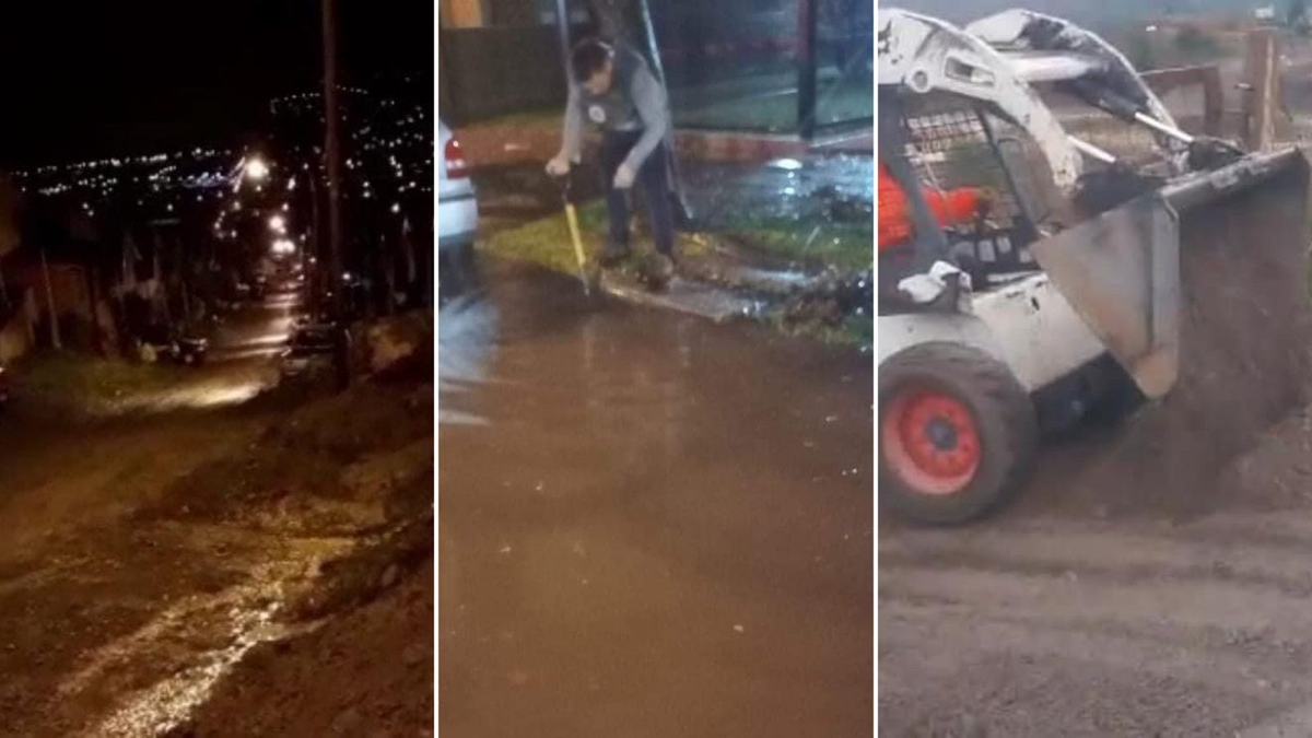 San Martín: despejan caminos anegados por lluvia