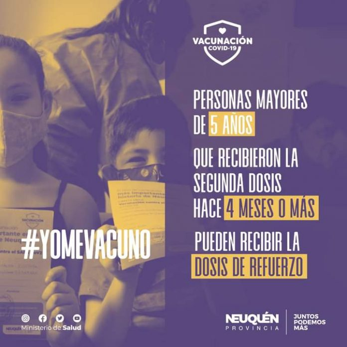 A partir de esta semana, Neuquén aplicará la cuarta dosis de la vacuna a menores de entre 5 y 11 años